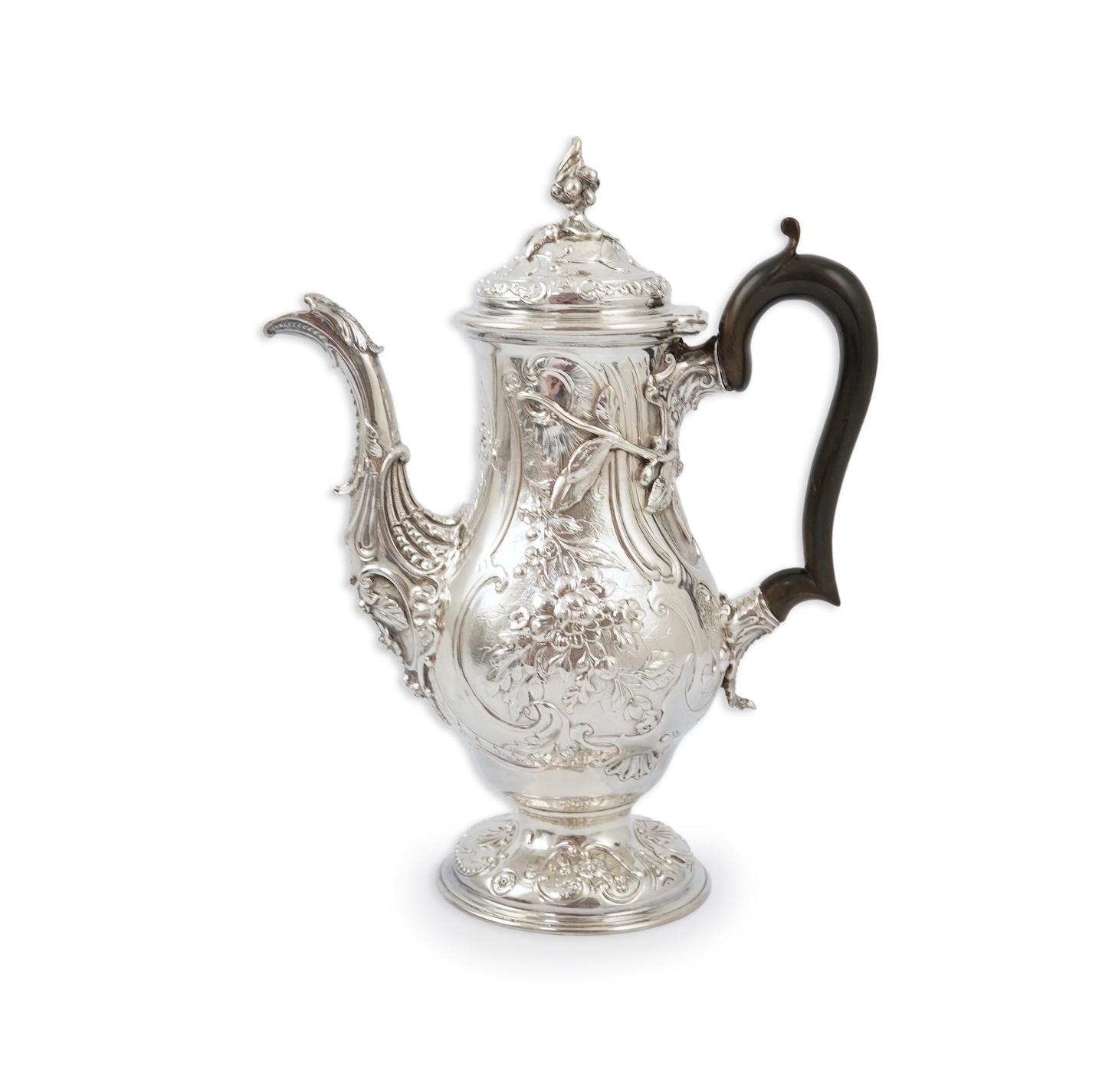 A good Victorian silver baluster coffee pot, by Susanna Cook